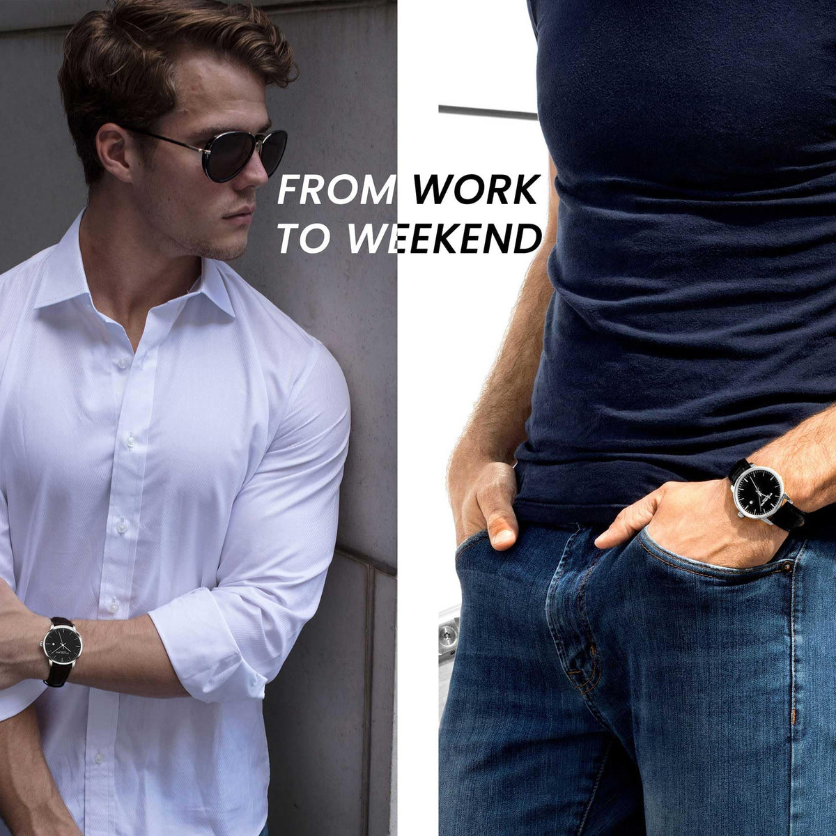 Men's 40mm Ultra Slim Leather Strap Quartz Analog Dress Watch R1962