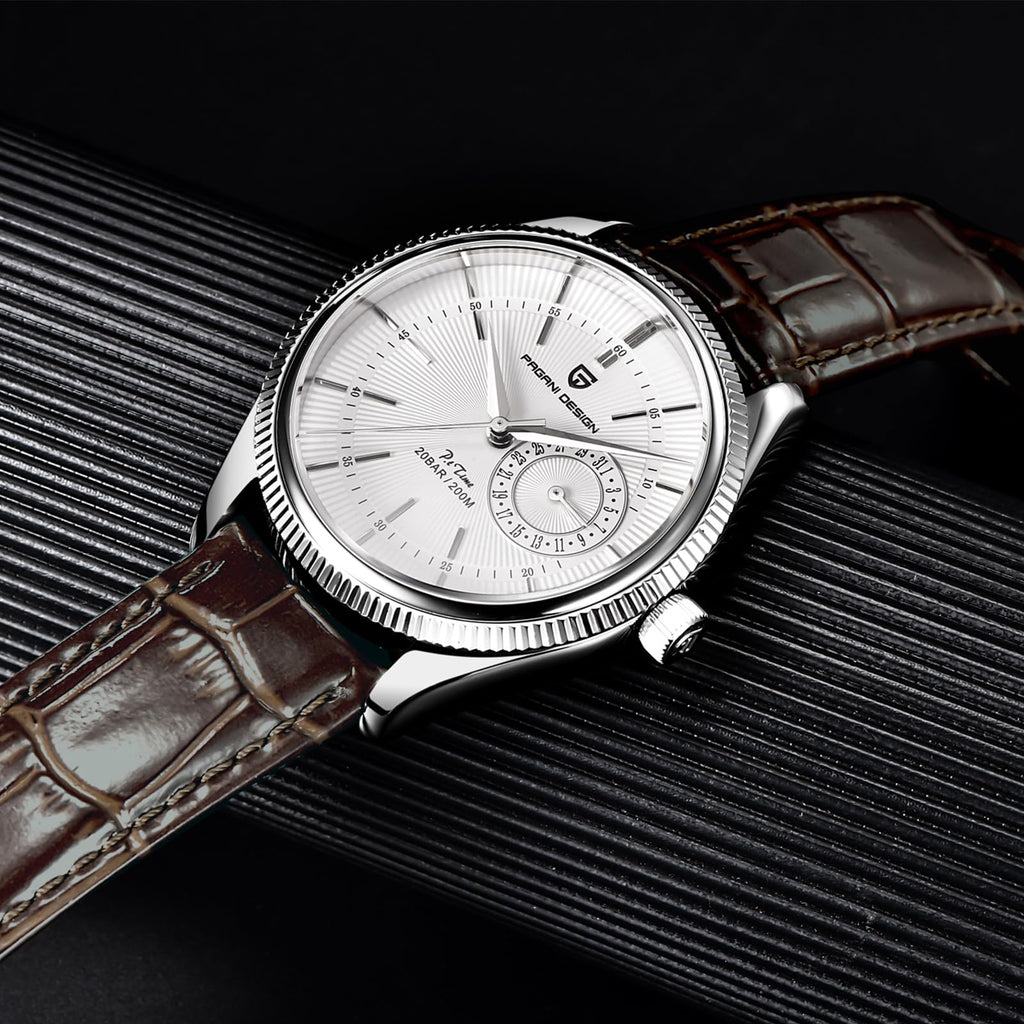 40mm Stainless Steel Quartz Wristwatch with Date Display W765