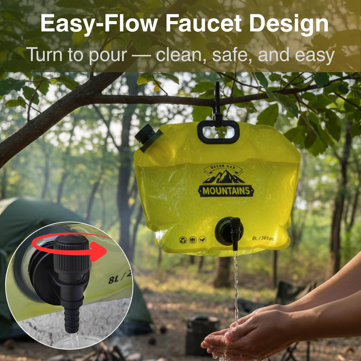 2 Gallon Collapsible Water Container with Spout W807966