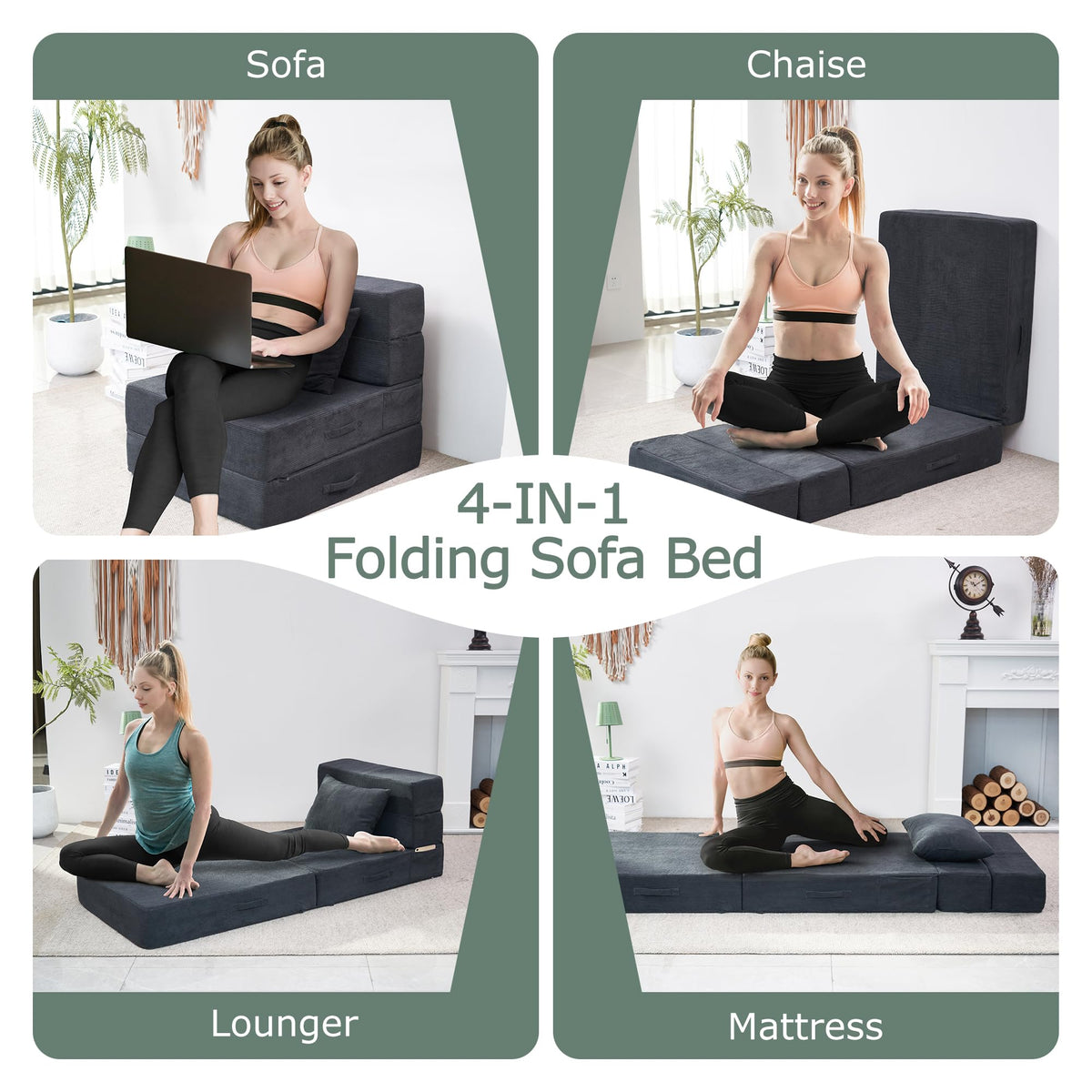 Folding Convertible Sofa Bed with Bag P8696
