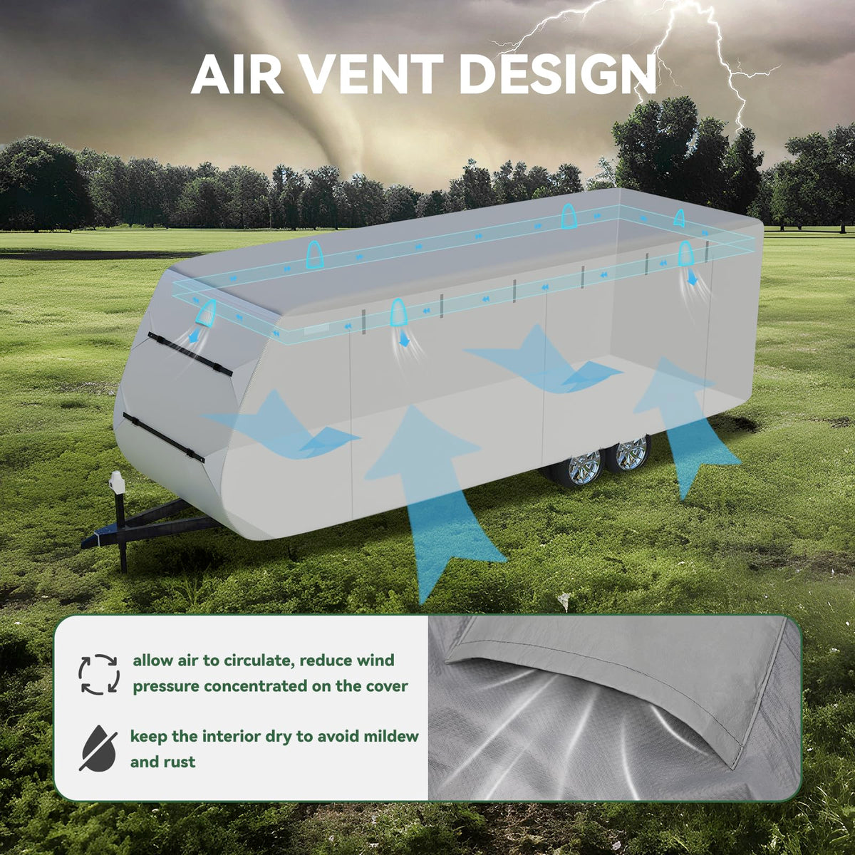 Grey 27'-30' RV Travel Trailer Cover C370