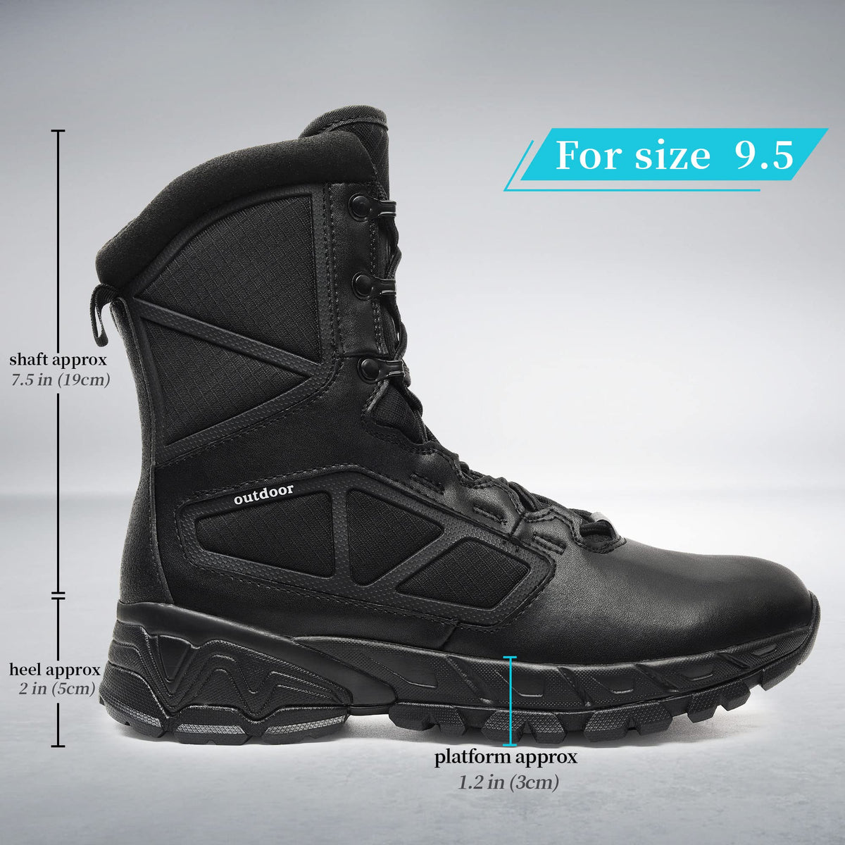 Lightweight Side Zipper Tactical Work Boots V405