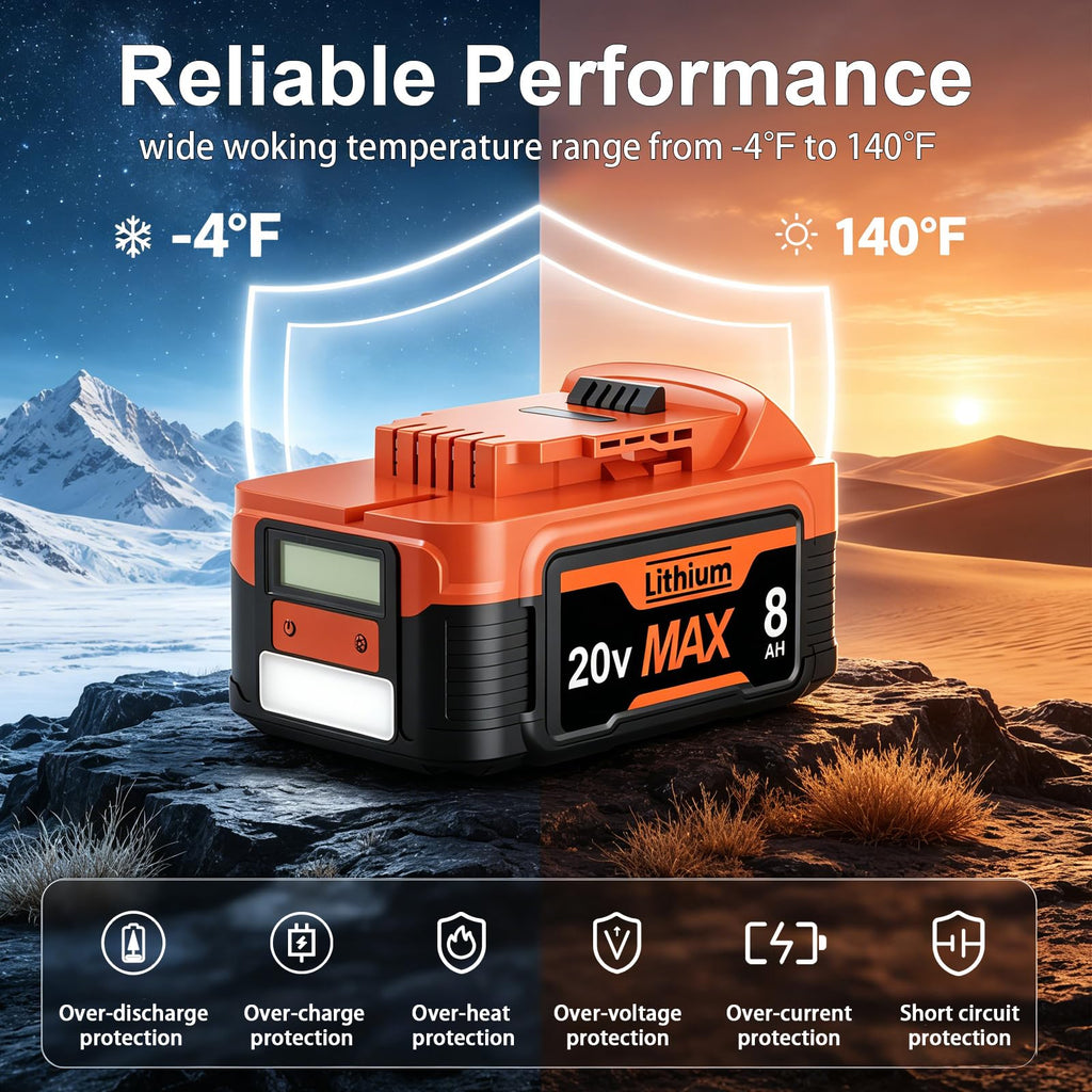 20V Lithium Battery with LCD Display T350