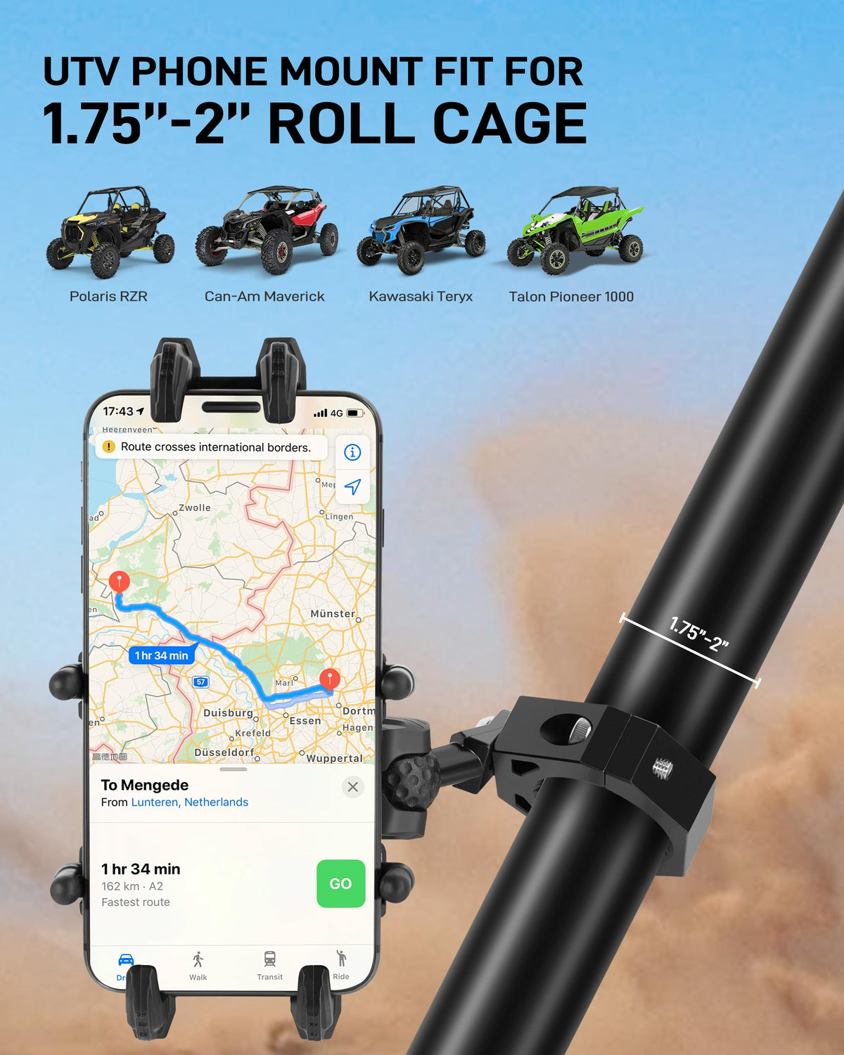 Anti-Theft UTV Phone Mount with Vibration Dampener H6470