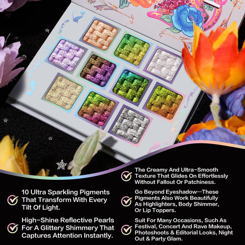 10 Colors Multichrome Shimmer Eyeshadow Palette U729
