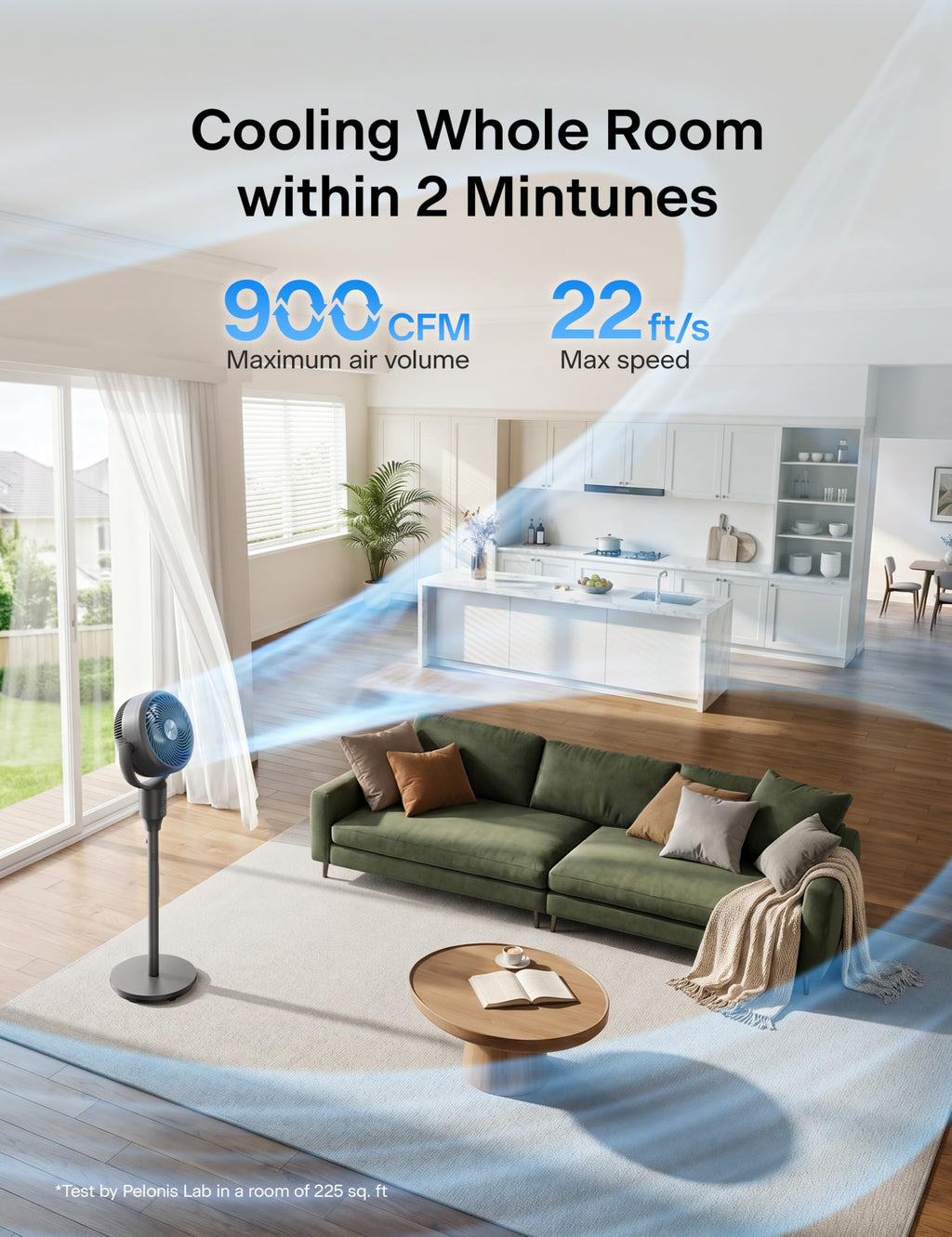 Grey Air Circulator Fan with Remote Y45007