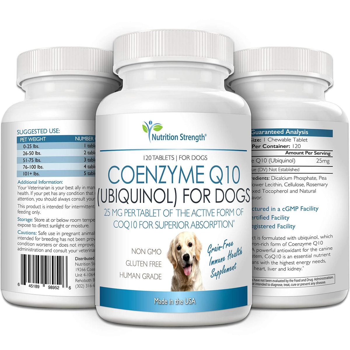 Coenzyme Q10 for Dogs Grain-Free Supplement, 120 Chewable Tablets P188921