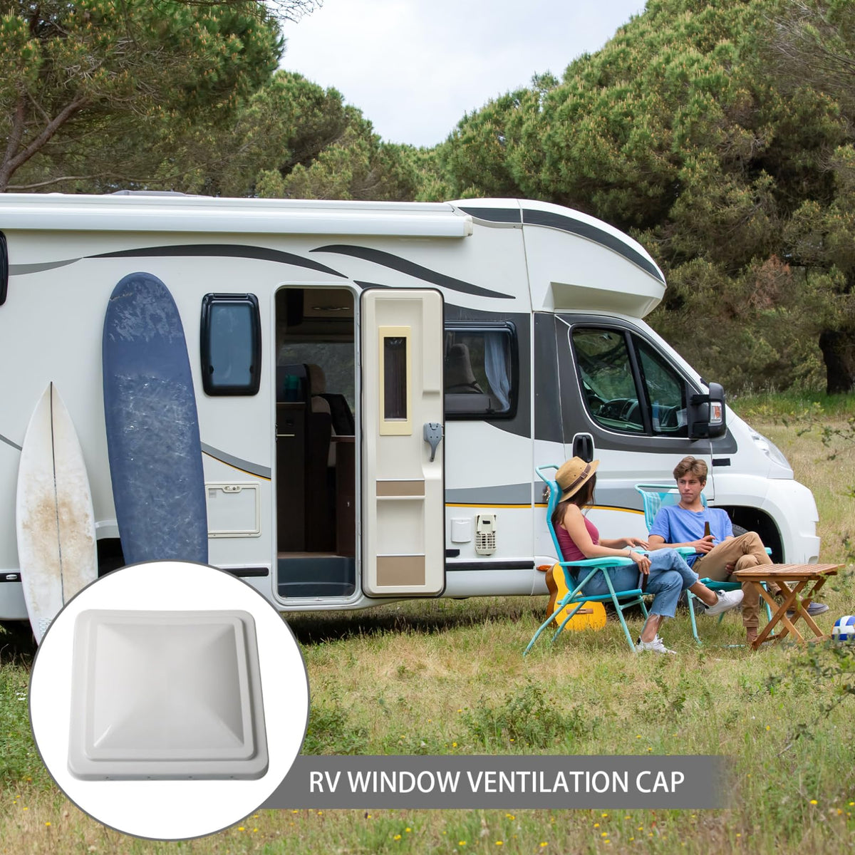 14 Inch White Weather-Resistant Plastic RV Vent Cover A245
