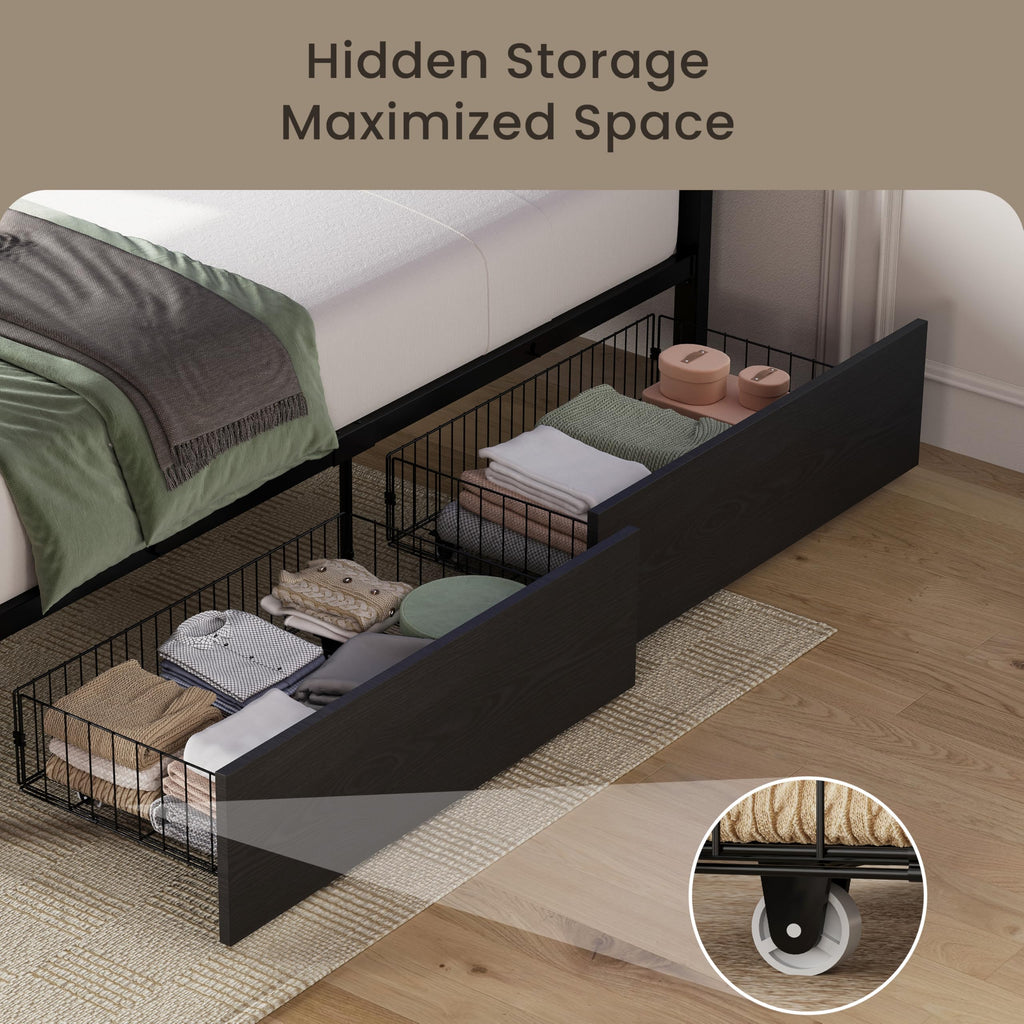 Twin XL Bed Frame with 2 Storage Drawers B928040