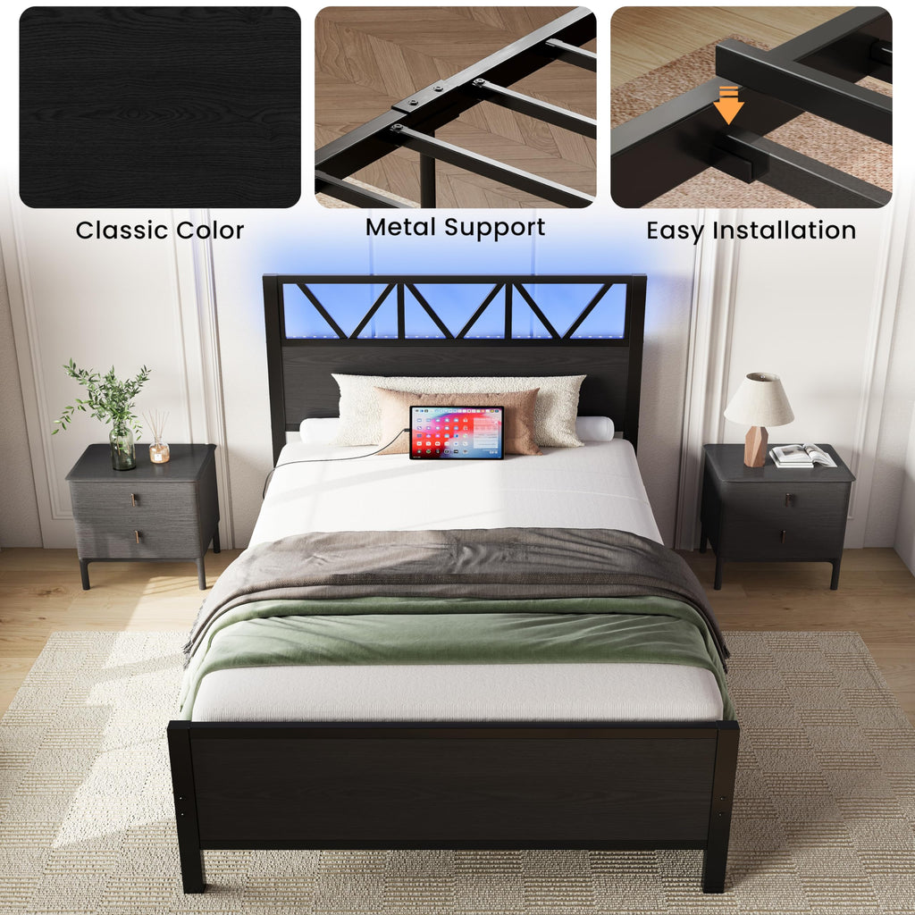 Twin XL Bed Frame with 2 Storage Drawers B928040