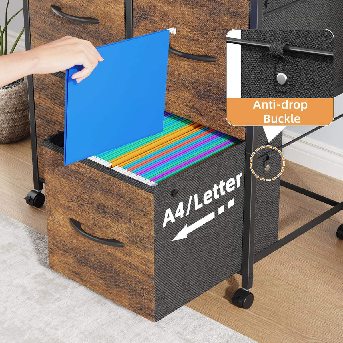 4 Drawer Mobile Lateral File Cabinet I870