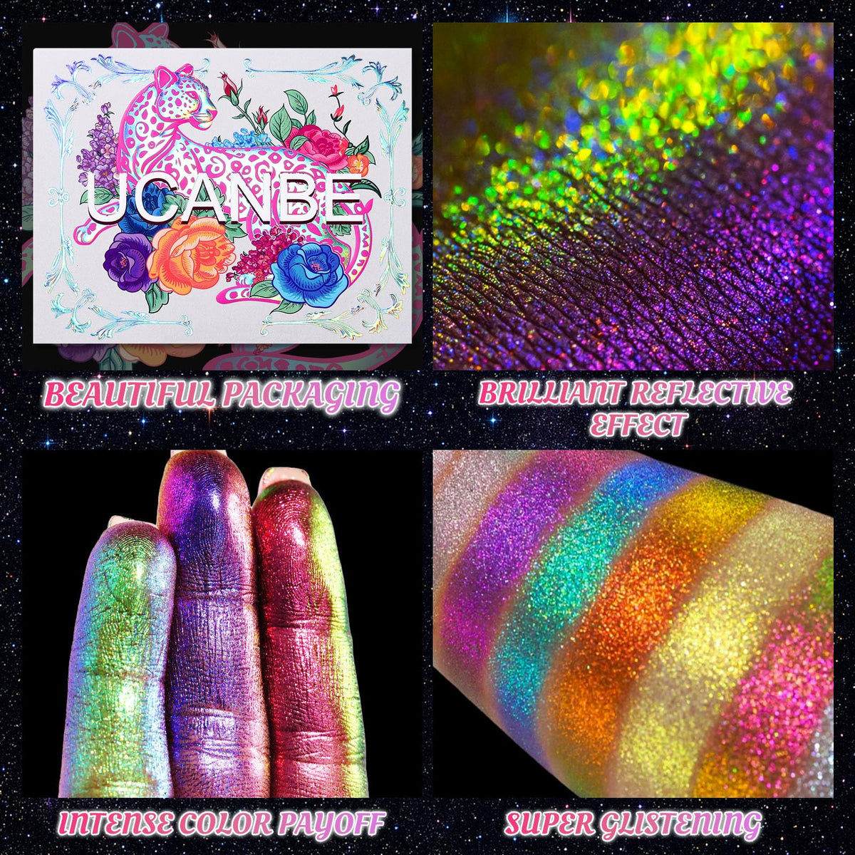 10 Colors Multichrome Shimmer Eyeshadow Palette U729
