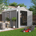 Plastic Storage Shed 7.5x10FT Grey White C490866